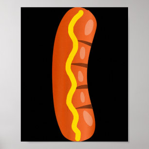 Hot Dog Costume Funny Easy Halloween Couple Poster
