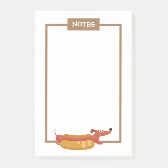 Hot Dog Dachshund Post-It Notes (Front)