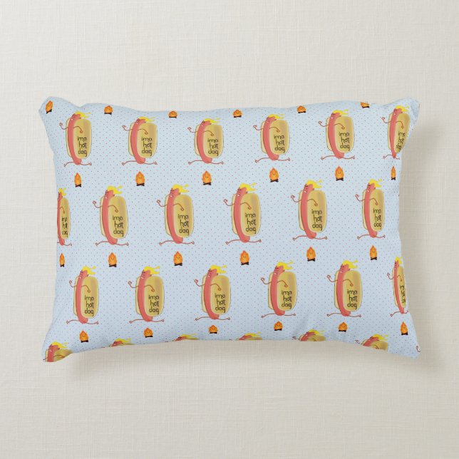 Hot Dog Dare Devil Accent Pillow (Front)