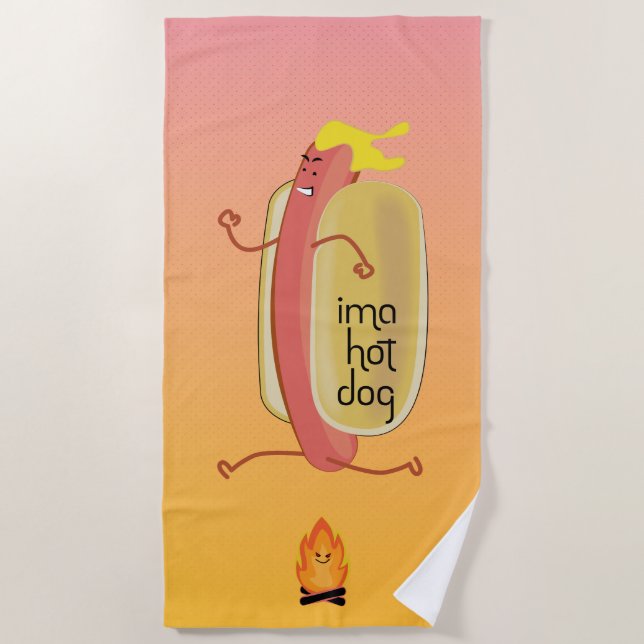Hot Dog Dare Devil Beach Towel (Front)