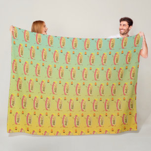 Hot Dog Dare Devil Fleece Blanket