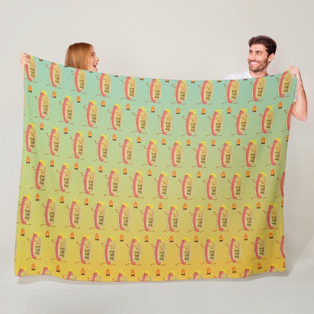 Hot Dog Dare Devil Fleece Blanket (In Situ)