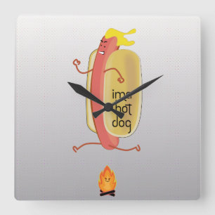 Hot Dog Dare Devil Square Wall Clock