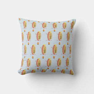 Hot Dog Dare Devil Throw Pillow