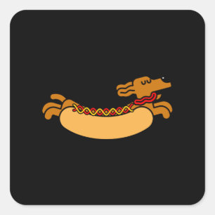 Hot dog Daschund Square Sticker