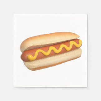 "Hot Dog" design paper napkins