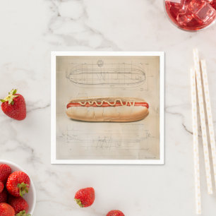 Hot Dog Diagram Napkin