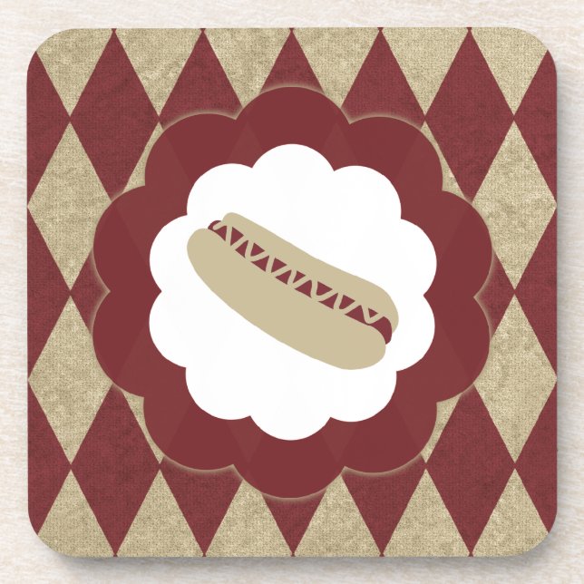hot dog diamonds coaster (Front)