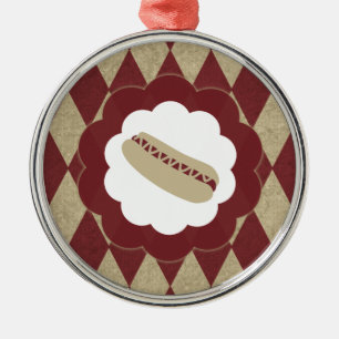 hot dog diamonds metal ornament
