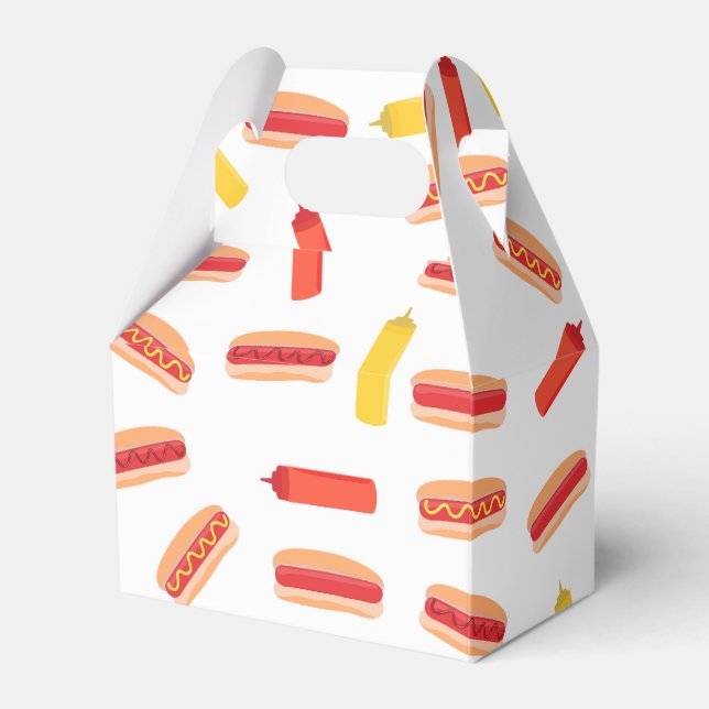 Hot Dog Fast Food BBQ Pattern  Favor Box (Front Side)