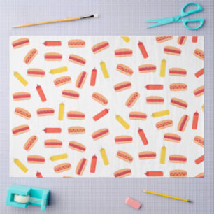 Hot Dog Fast Food BBQ Pattern  Tissue Paper