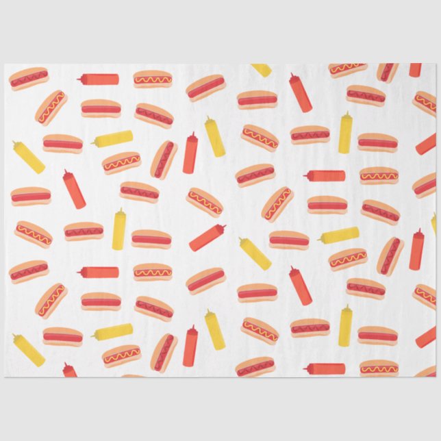 Hot Dog Fast Food BBQ Pattern  Tissue Paper (Front)