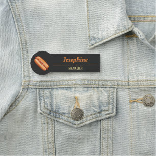 Hot Dog Fast Food Vendor Or Diner Custom Name Tag