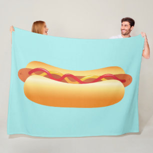 Hot Dog Fleece Blanket