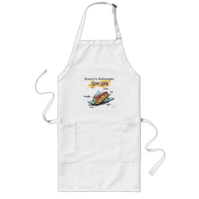 Hot Dog Food Art Personalized Grilling Apron (Front)