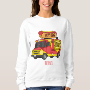 Hot dog food truck cartoon illustration  sweatshirt