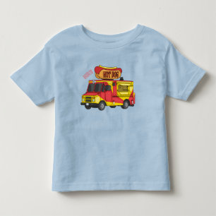 Hot dog food truck cartoon illustration toddler t-shirt