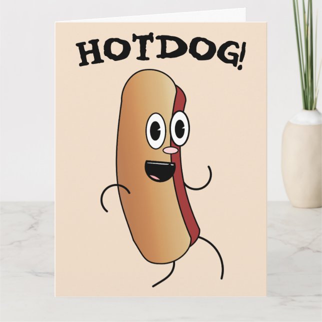 HOT DOG FUNNY BIRTHDAY GREETING CARD (Front)
