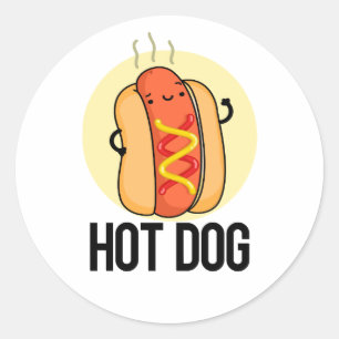 Hot Dog Funny Snack Pun Classic Round Sticker