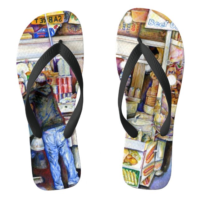 Hot Dog God, New York City Flip Flops (Footbed)