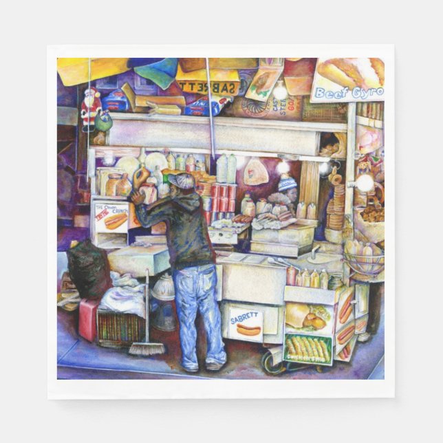 Hot Dog God, New York City Napkin (Front)