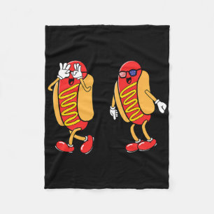 Hot Dog Griddy Dance Hotdog 4th Of July Boys Kids Fleece Blanket