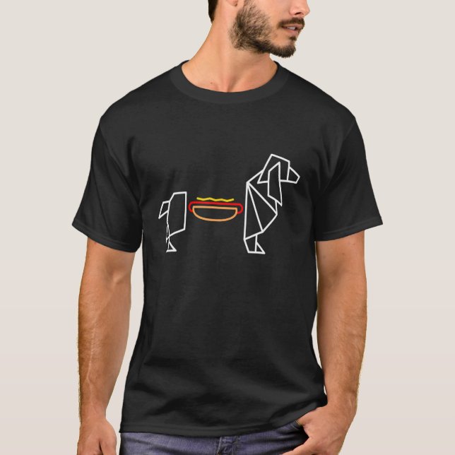 Hot Dog  Hot Dog Wiener Polygon 3d Art T-Shirt (Front)