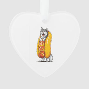 Hot Dog Husky � Funny Food Costume Ornament