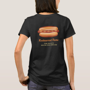 Hot Dog Illustration Custom Fast Food Restaurant T-Shirt