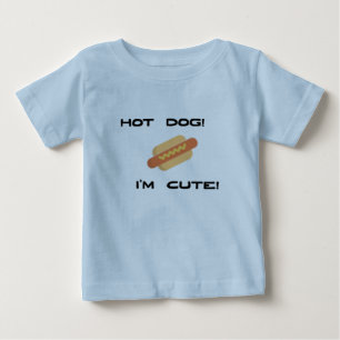 Hot Dog I'm Cute in Blue Baby T-Shirt