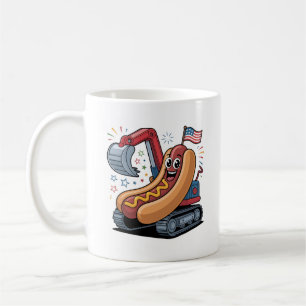 Hot Dog Independence Day Excavator Toddler Kids Coffee Mug