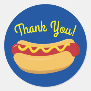 Hot Dog Kids Birthday Party Cook Out Cute Classic Round Sticker