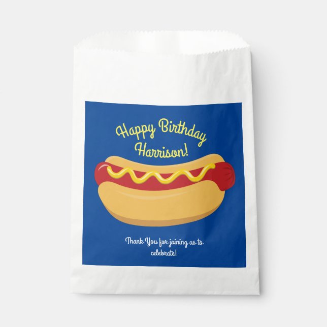 Hot Dog Kids Birthday Party Cook Out Cute Favour Bag (Front)