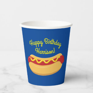 Hot Dog Kids Birthday Party Cook Out Cute Paper Cups