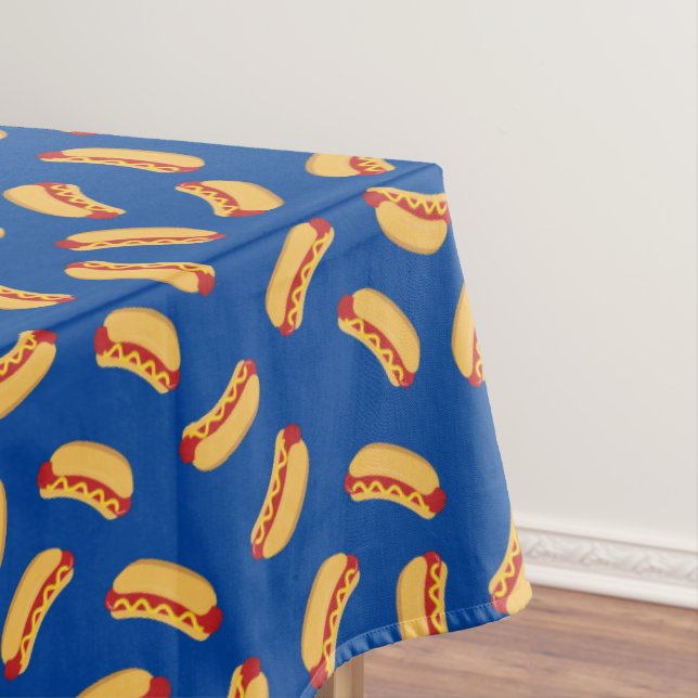 Hot Dog Kids Birthday Party Cook Out Cute Tablecloth (In Situ)