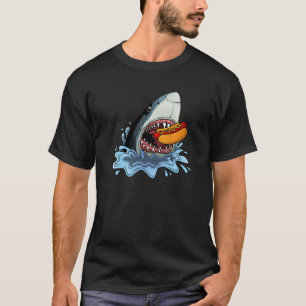 Hot Dog Kids Men Women Shark Hot Dog Foodie T-Shirt