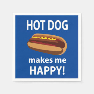 Hot Dog Makes Me Happy Hot Dog BBQ Party Napkin