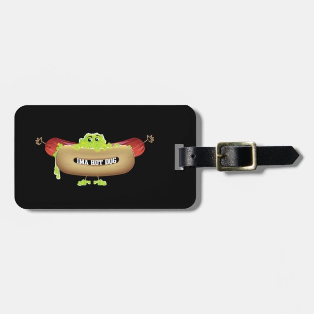 HOT DOG MAN LUGGAGE TAG (Front Horizontal)