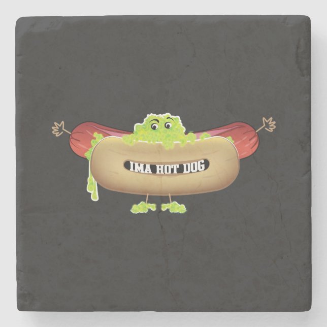 HOT DOG MAN STONE COASTER (Front)