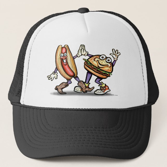 Hot Dog n Hamburger Trucker Hat (Front)