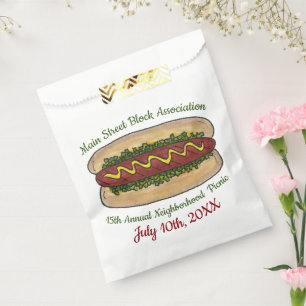 Hot Dog Neighbourhood Reunion Picnic Cookout Party Favour Bag