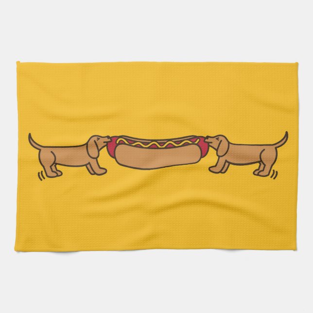 Hot Dog-O-War Kitchen Towel (Horizontal)