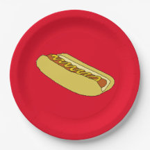Hot Dog Paper Party Plates