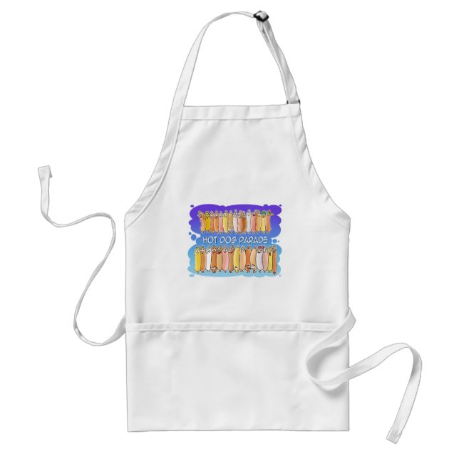 Hot Dog Parade with blue background Standard Apron (Front)