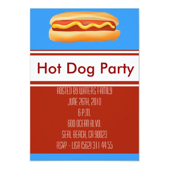 Hot Dog Party Invitations Hot Dog Party Invitations