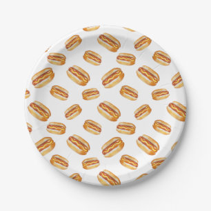 Hot Dog Pattern Birthday Paper Plates – Kids Summe