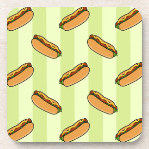 Hot Dog Pattern Coaster