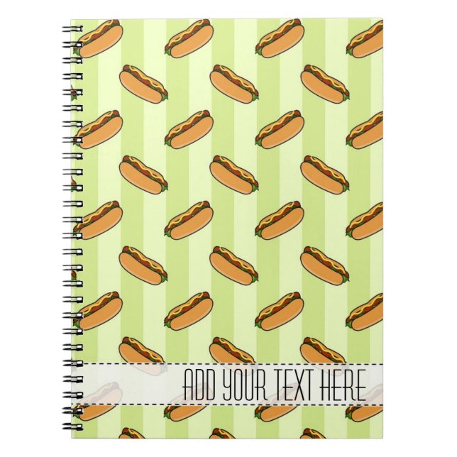 Hot Dog Pattern Custom Notebook (Front)