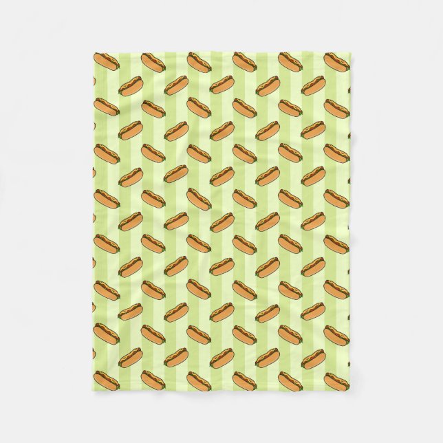 Hot Dog Pattern Fleece Blanket (Front)