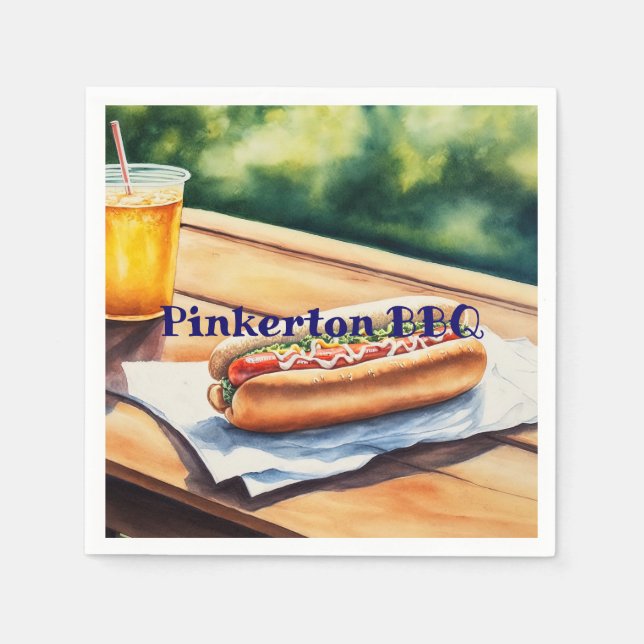 Hot Dog Personalized Napkin (Front)
